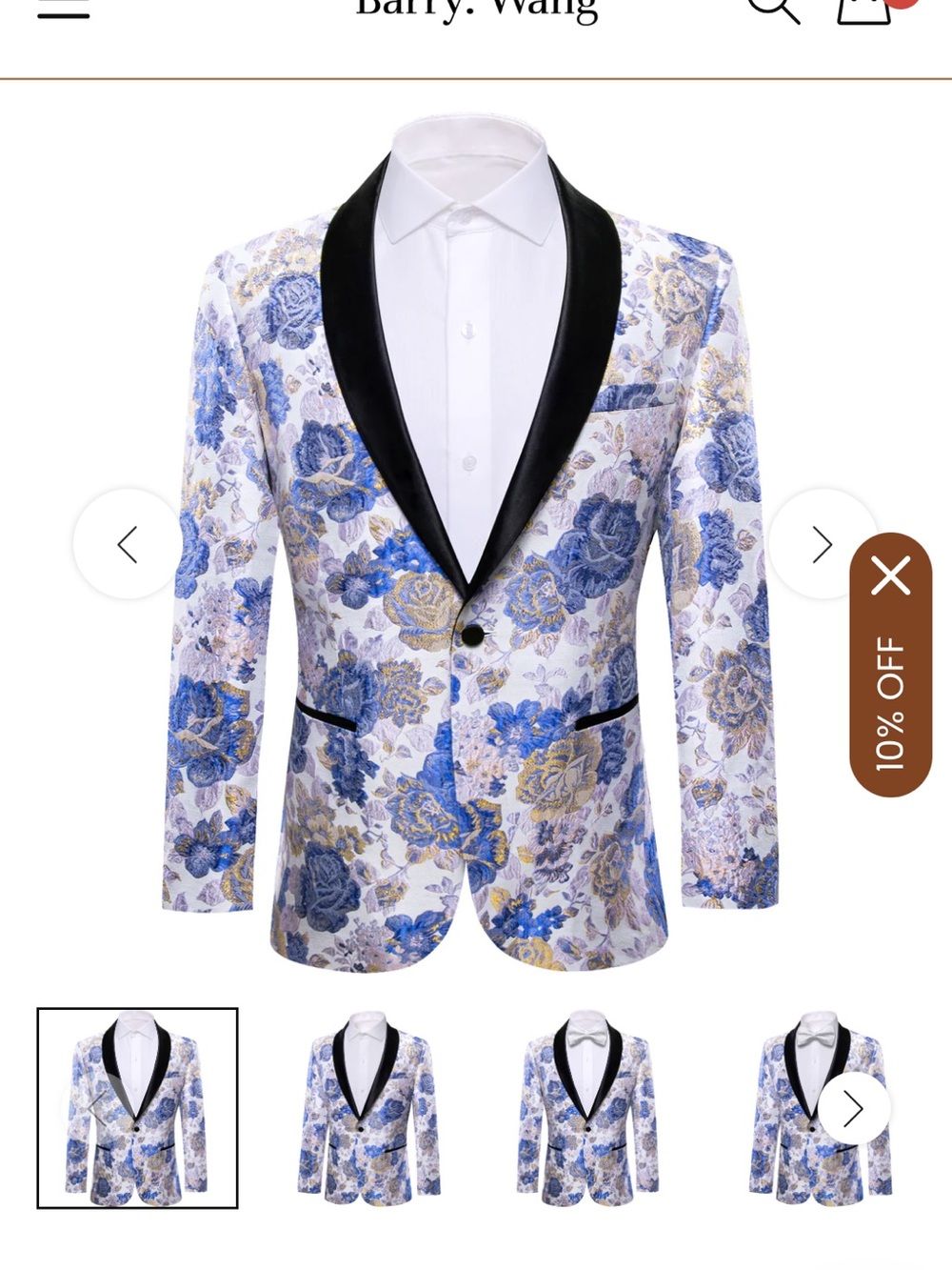 Barry Wang Blue Floral Blazer